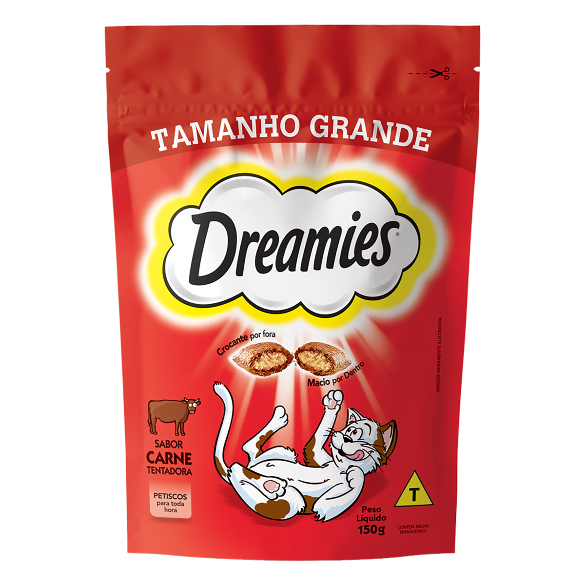 Petisco para Gatos Carne Dreamies Pouch 150g
