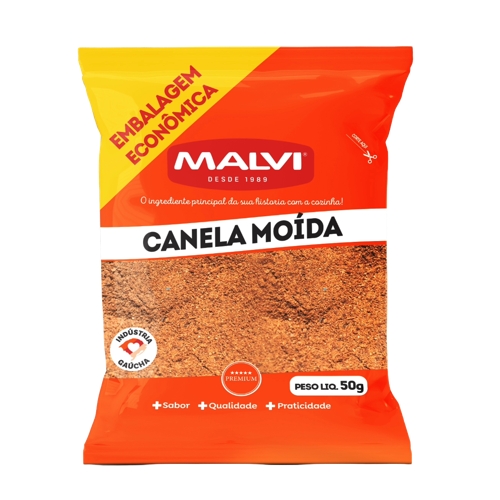 Canela Malvi Moída Embalagem Econômica 50g