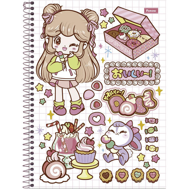 Caderno Doll Foroni 80 folhas un