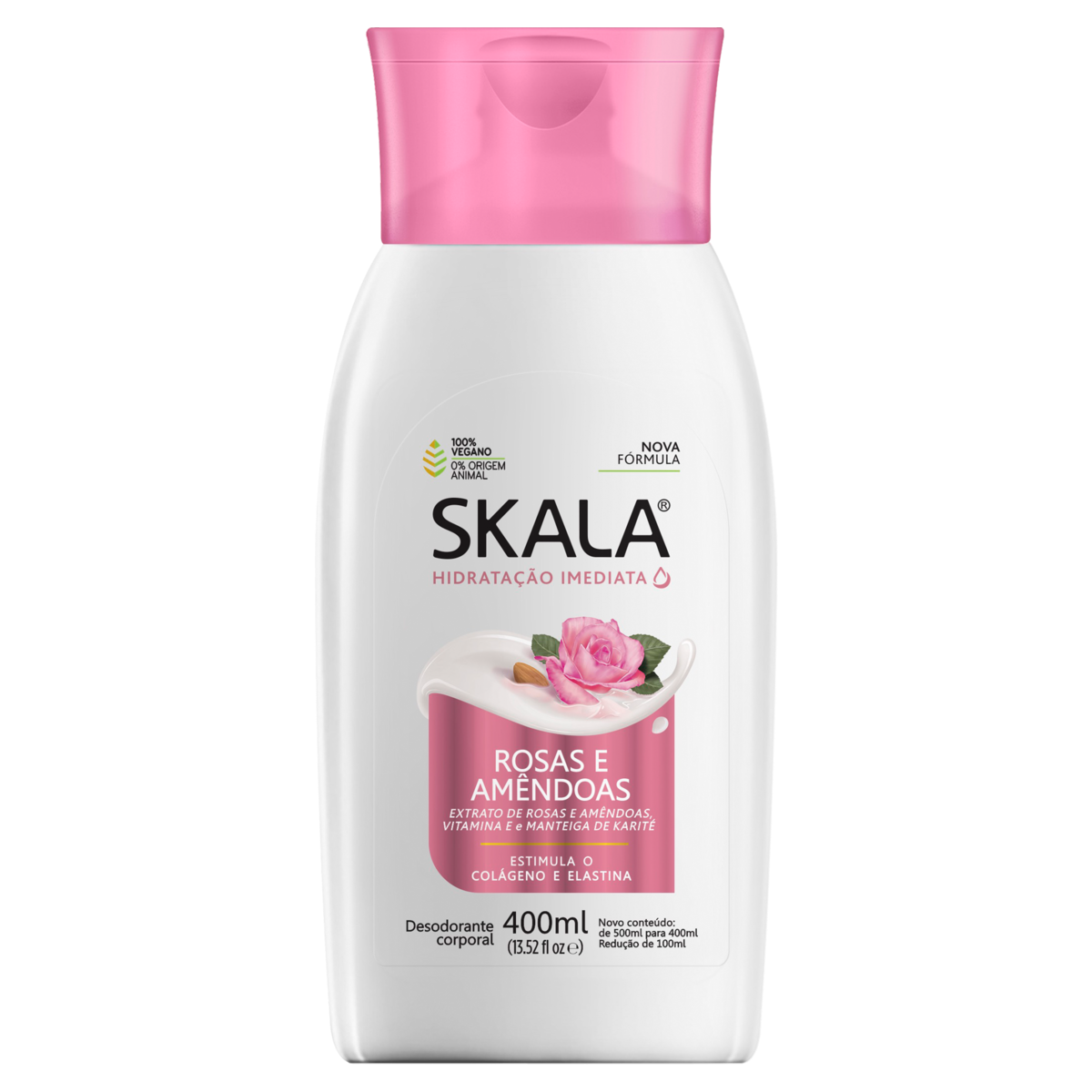 Desodorante Hidratante Corporal Rosas e Amêndoas Skala Frasco 400ml