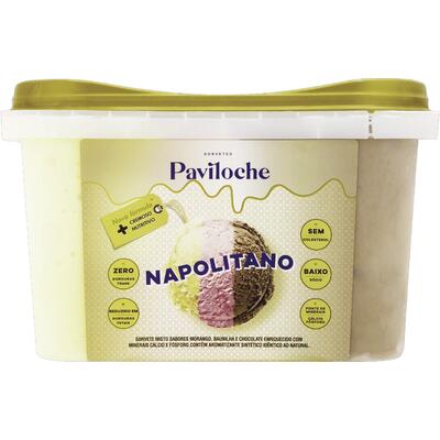 Sorvete PAVILOCHE Clássicos Napolitano 1,5 Litros