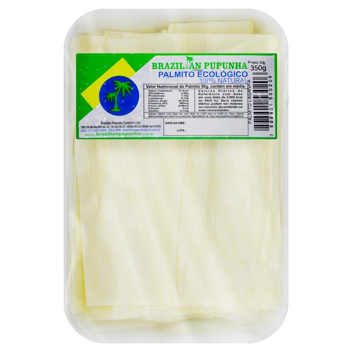 Palmito Lasanha Ecológico Brazilian Pupunha 350g