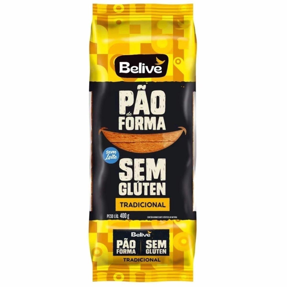 Pão De Forma Belive Tradicional Sem Glúten 400G