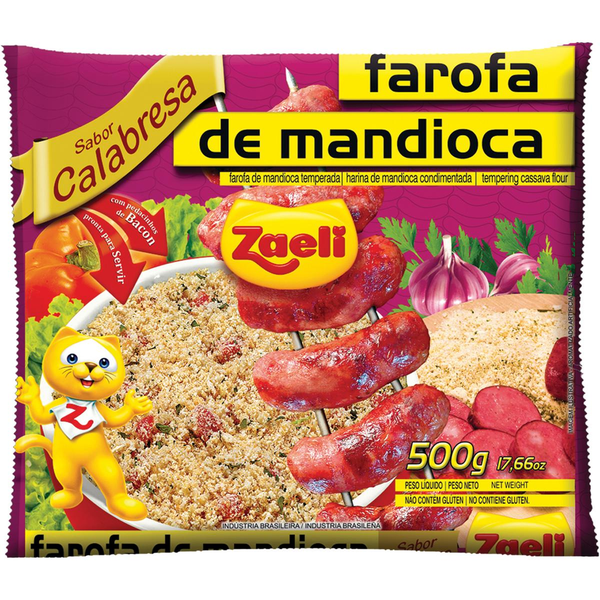 Farofa de Mandioca Temperada Zaeli 500g - Calabresa