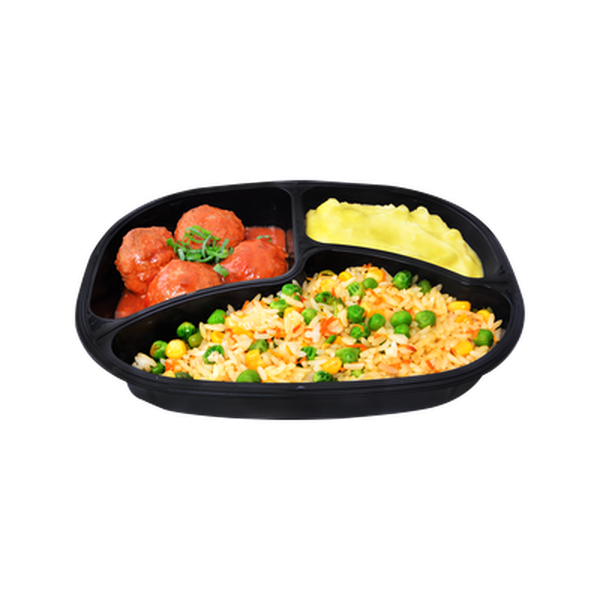 Pratos Prontos 365g - Arroz + Almôndega + Purê de Batata Kg