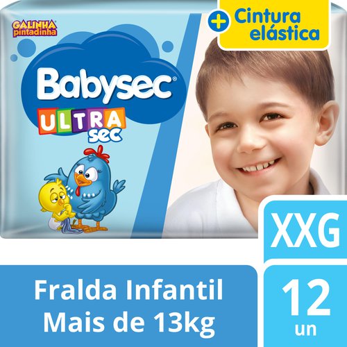 Fralda Infantil Descartável Babysec Galinha Pintadinha Ultrasec Xxg 12 Unidades