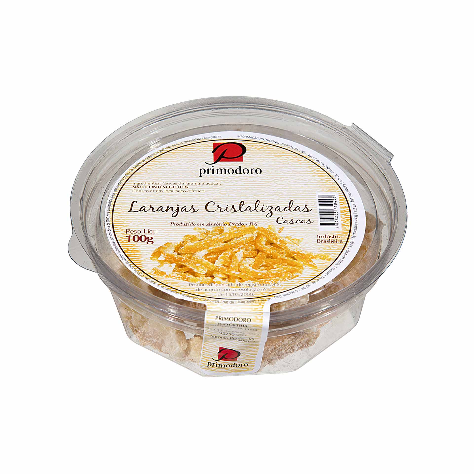 Cascas de Laranjas Cristalizadas Primodoro 100g