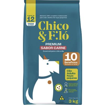 Alimento para Cães Adultos Chico e Filó Carne 3kg