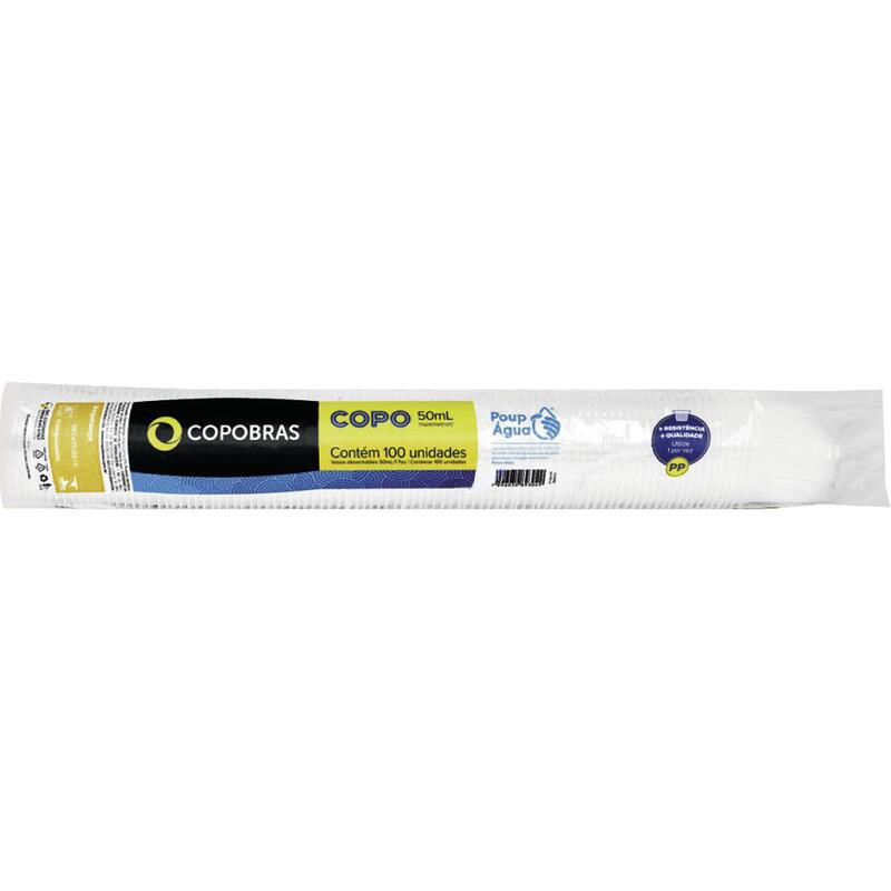 Copo Descartável Copobras ABNT Branco 50ml 100 un