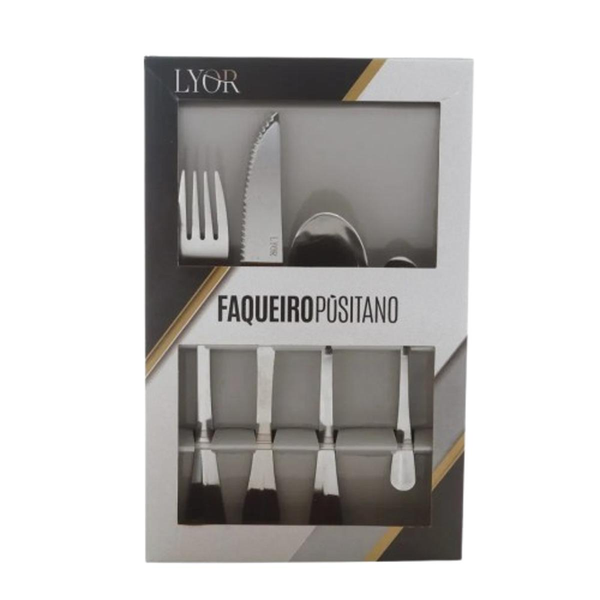 Faqueiro Lyor 24 Peças - Inox - Positano - Ref. 7849