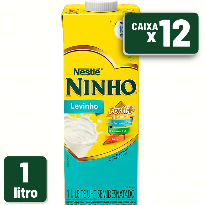 Leite Ninho Semidesnatado Levinho Tetra Pak 1L Caixa c/ 12 un