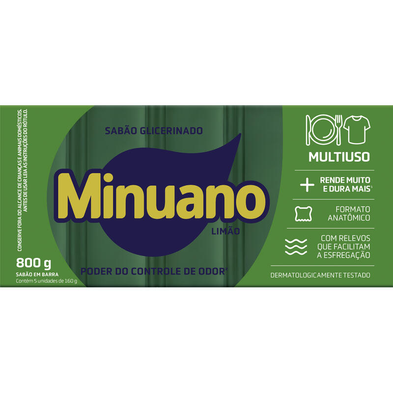 Sabão em Pedaço Minuano Glicerinado Verde 5x160g