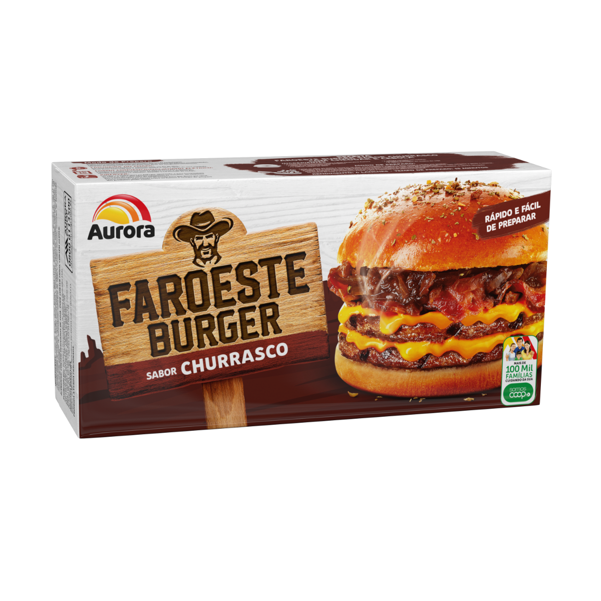 Hamburguer Faroeste Sabor Churrasco Aurora 672g