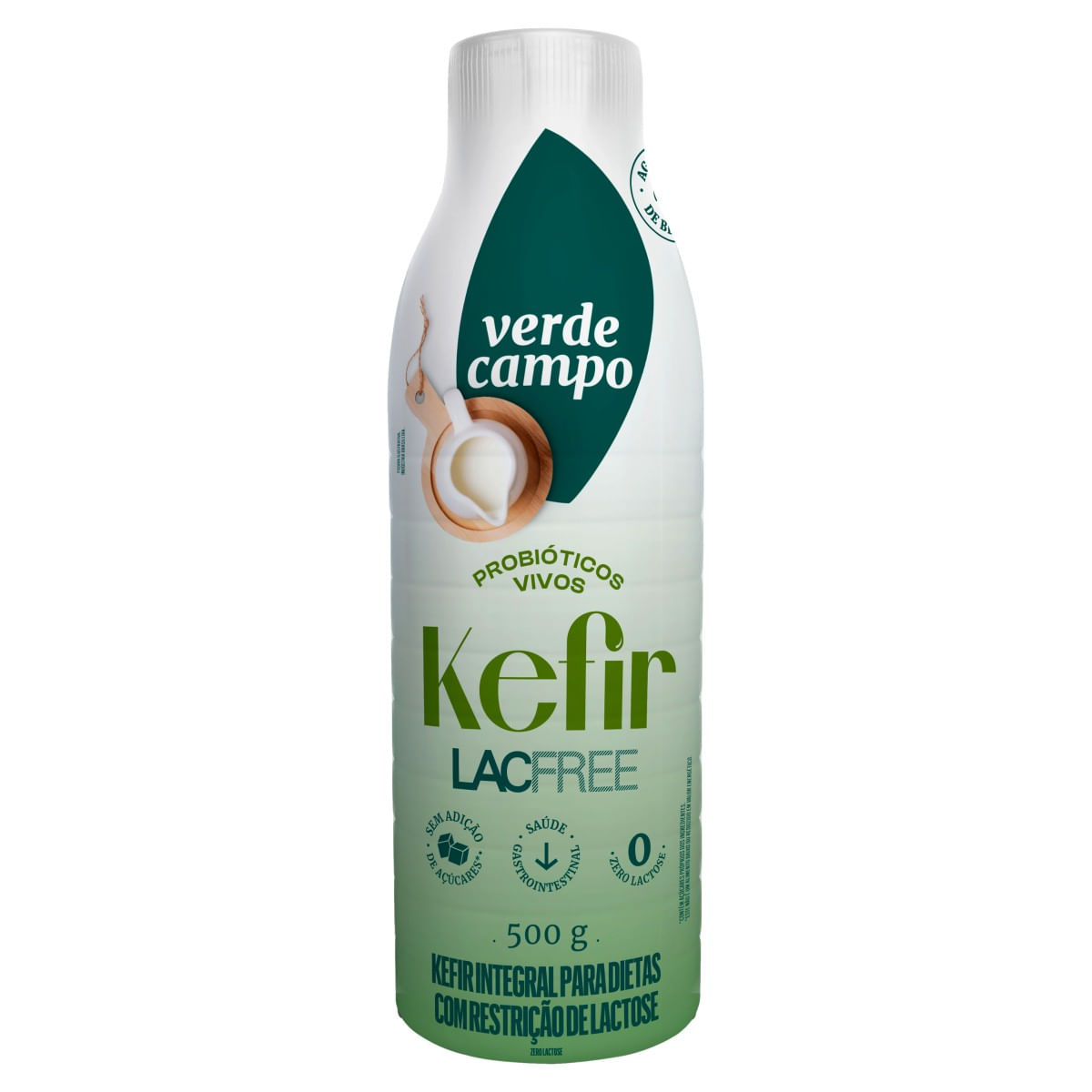 Kefir Integral Zero Lactose Verde Campo Lacfree Garrafa 500g