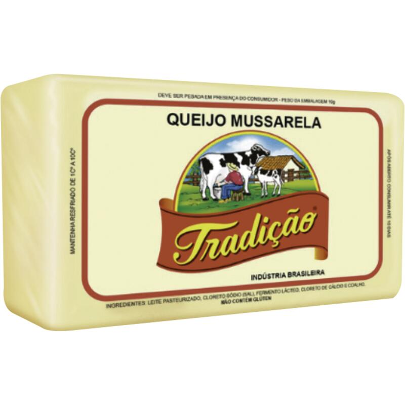 Queijo Mussarela Tradição F2 Preço por quilo na peça