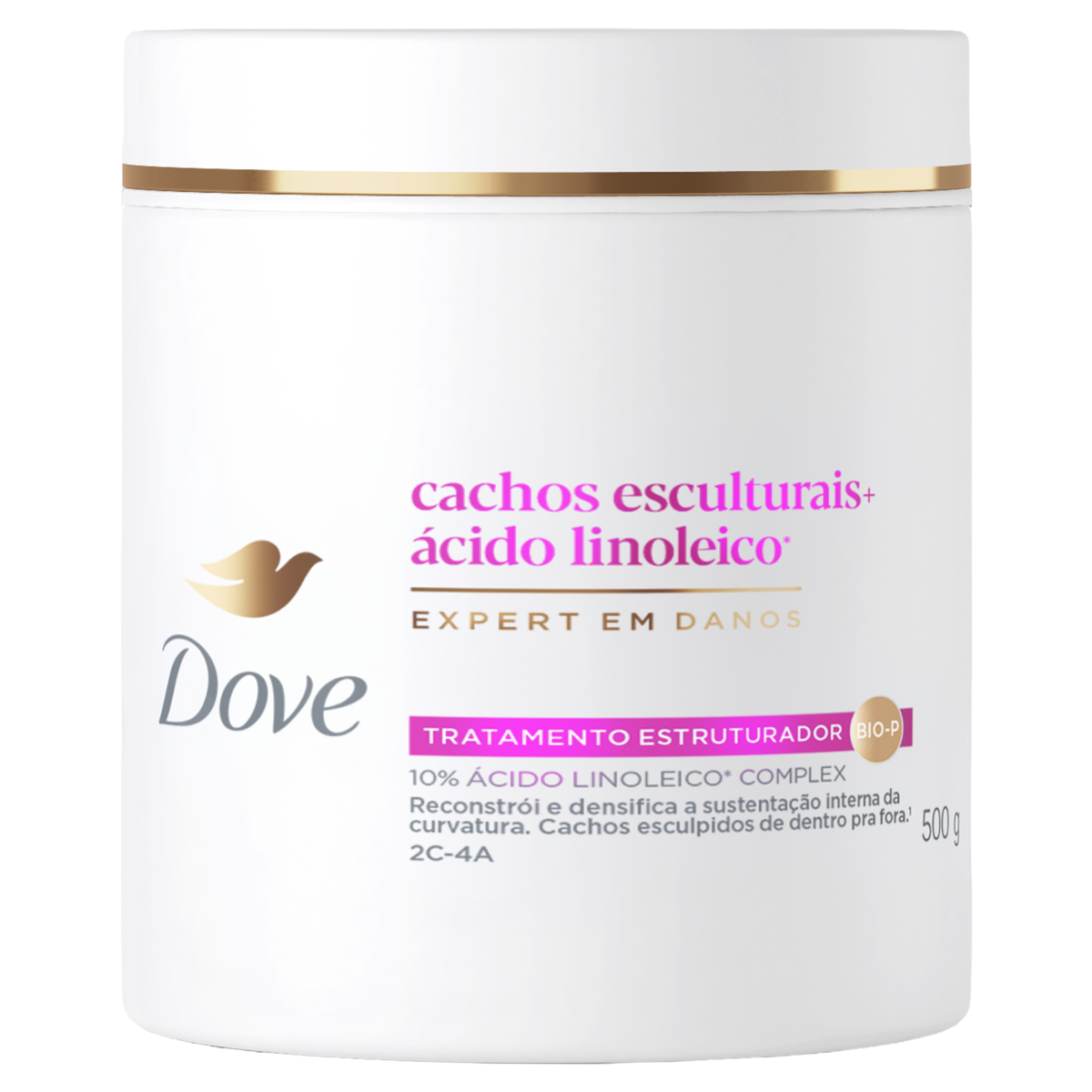 Máscara de Tratamento Estruturador Cachos Esculturais + Ácido Linoleico Dove Pote 500g