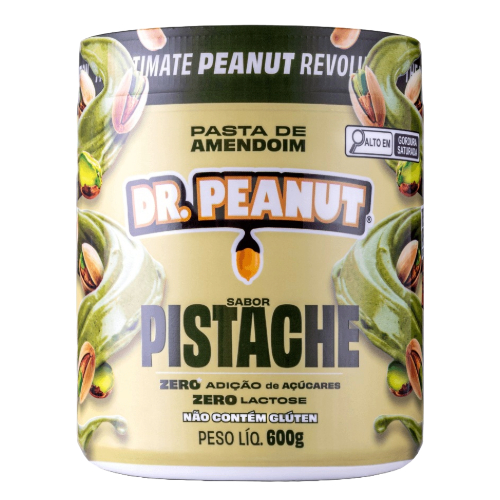 Pasta De Amendoim Dr. Peanut Pistache, Zero Adição De Açúcares, Zero Lactose, Não Contém Glúten 600g