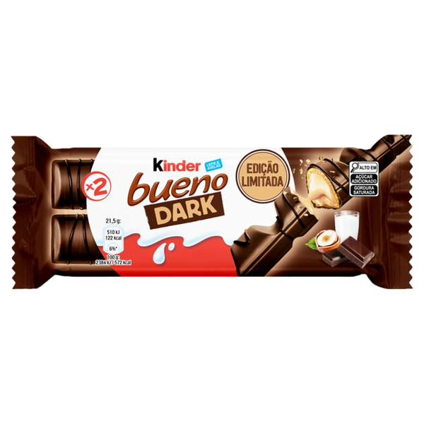 Chocolate Kinder Bueno 43g - Com 2 Unidades - Dark