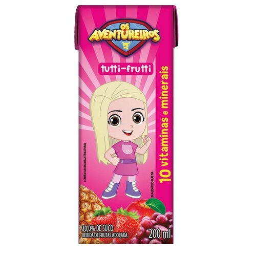 Bebida Adoçada Tutti Frutti Os Aventureiros Caixa 200ml