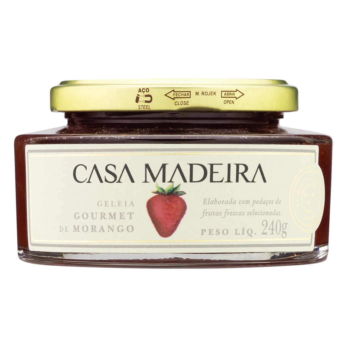 Geleia de Morango Casa Madeira Gourmet Vidro 240g