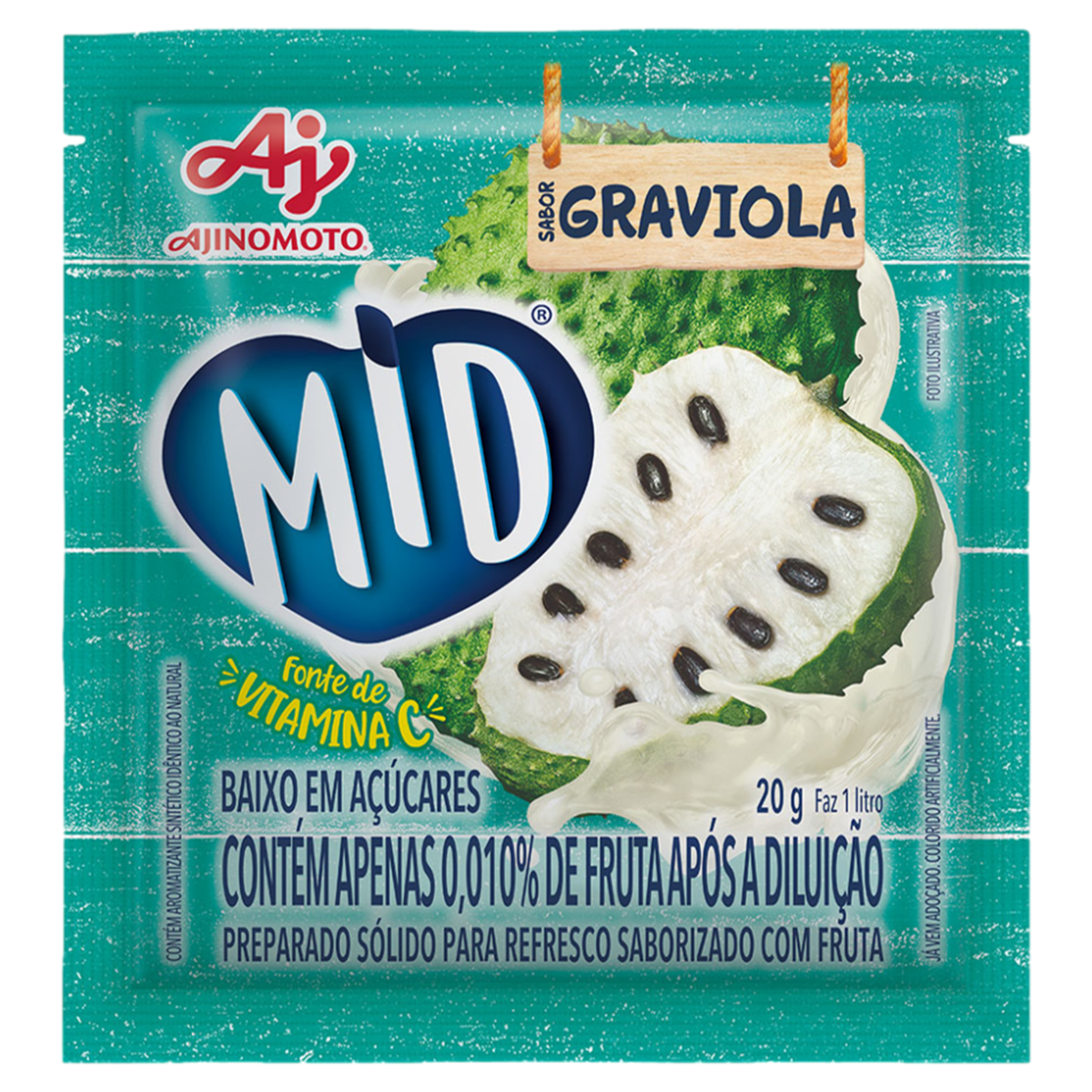 Refresco em Pó Graviola Mid Pacote 20g