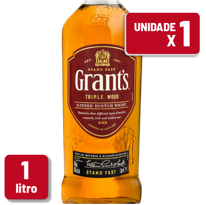 Whisky Grants Triple Wood Garrafa Vidro 1L