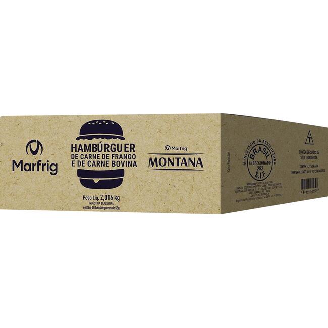 Hambúrguer Montana Marfrig Carne de Frango e Bovina 36x56g