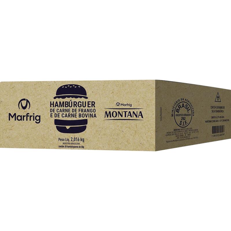 Hambúrguer Montana Marfrig Carne de Frango e Bovina 36x56g