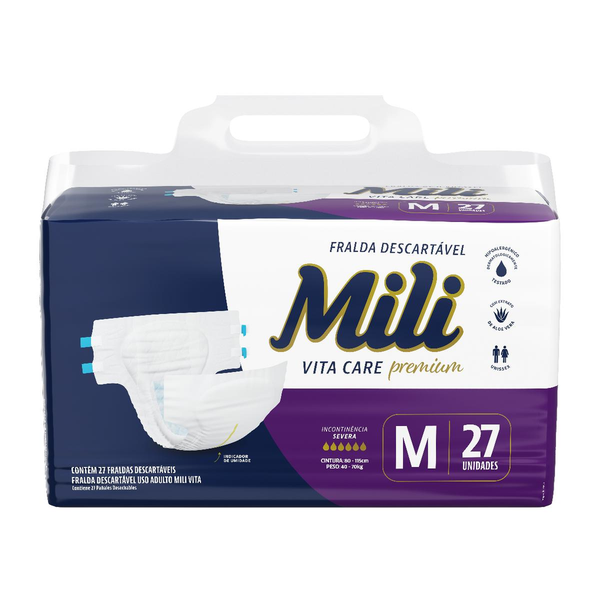 Fralda para Incontinência MILI Vita M com 27 Unidades