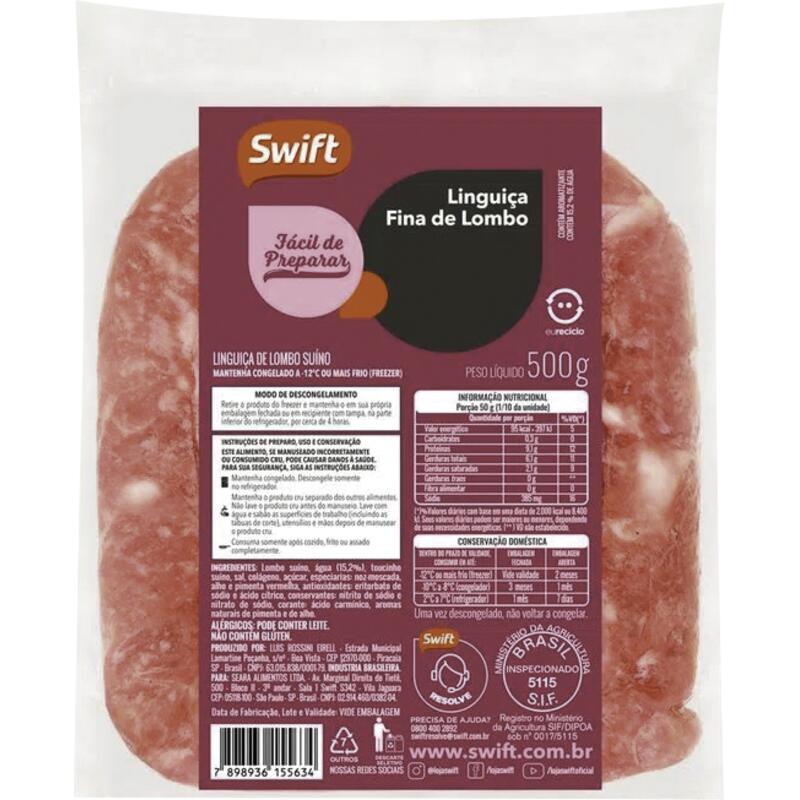 Linguiça De Lombo Fina Bragantina SWIFT 500g