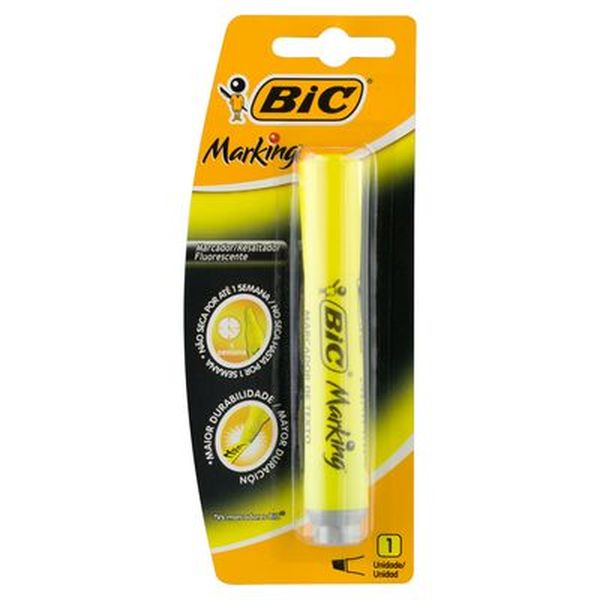 Caneta Marca-texto Bic Marking Amarela - Com 1 Caneta