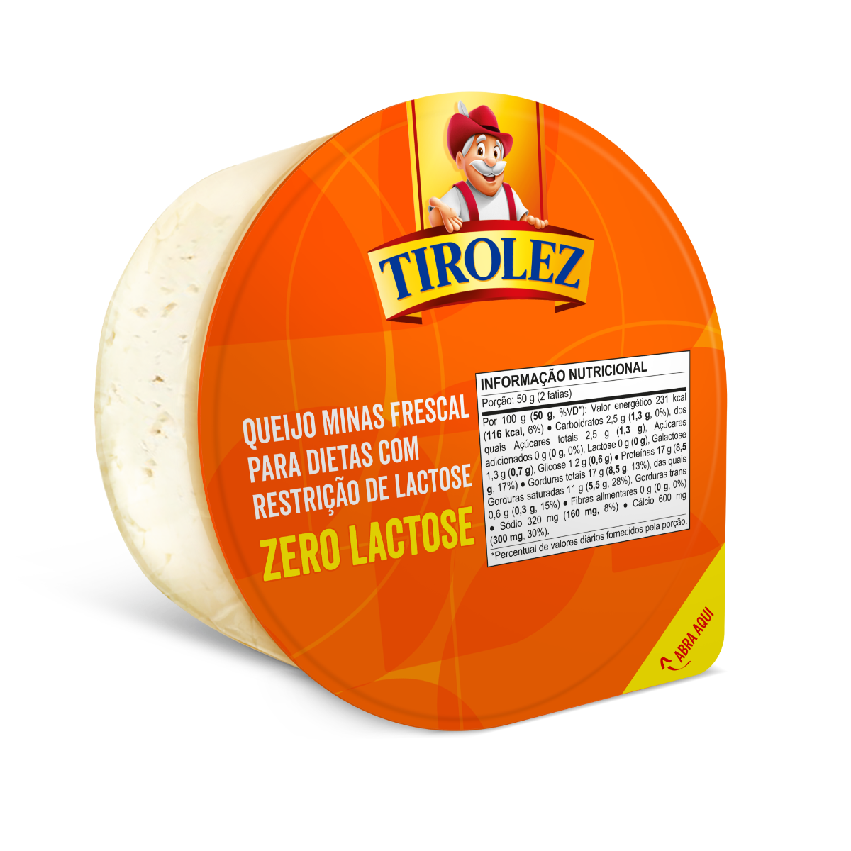 Queijo Minas Frescal Light Tirolez Zero Lactose 250g