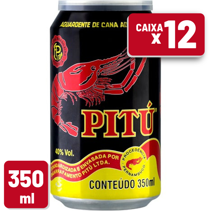 Aguardente Pitu Lata 350ml Caixa C/ 12 un