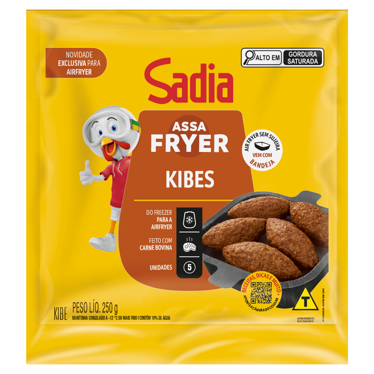 Kibe Congelado Sadia Assafryer Pacote 250g 5 Unidades