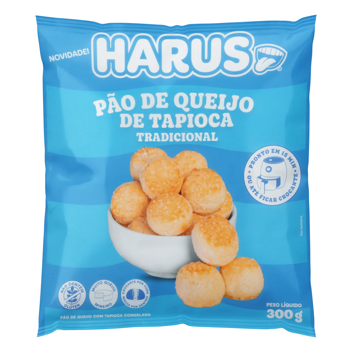 Pão de Queijo de Tapioca Congelado Tradicional Harus Pacote 300g