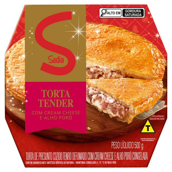 Torta Tender Sadia 500g - Com Cream Cheese e Alho Poró