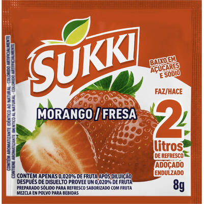 Refresco em Pó Sukki Morango 8g