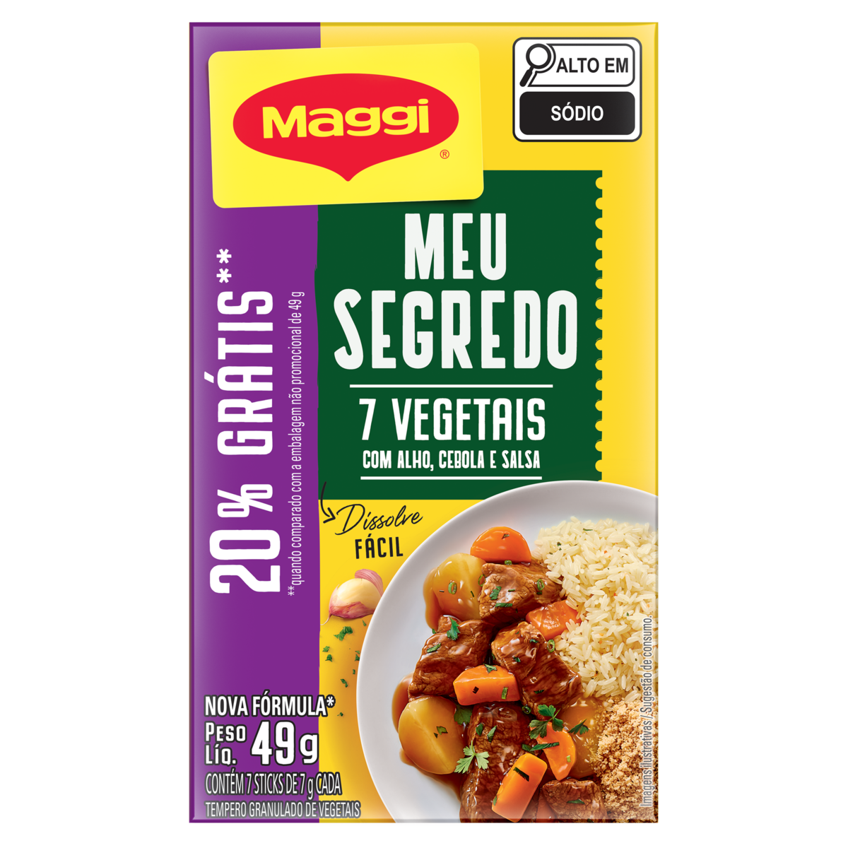 Tempero Maggi® Meu Segredo 7 Vegetais 49g - 20% Desconto