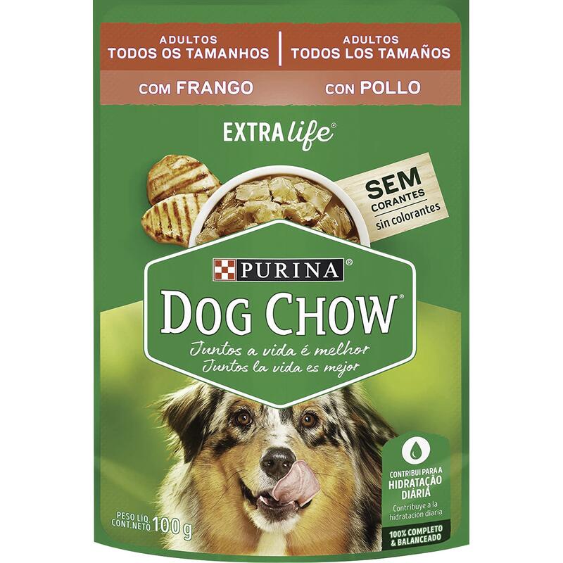 Ração Úmida Purina Dog Chow para Cães Adultos de Todos os Tamanhos sabor Frango 100g