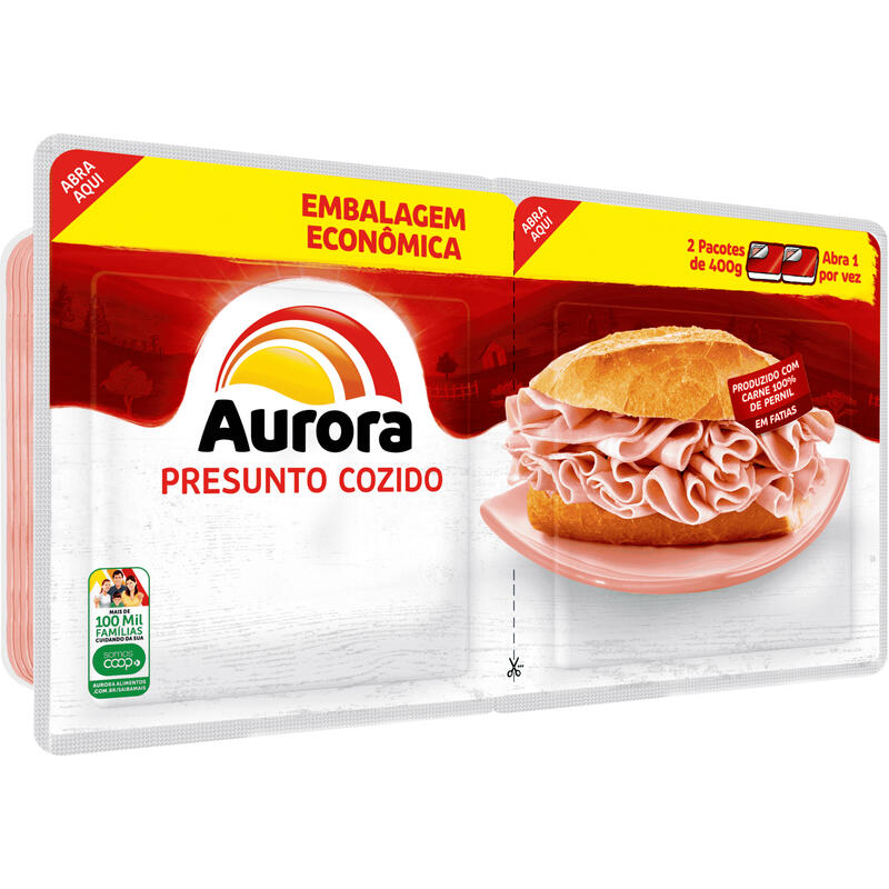 Presunto Cozido Aurora Fatiado 800g