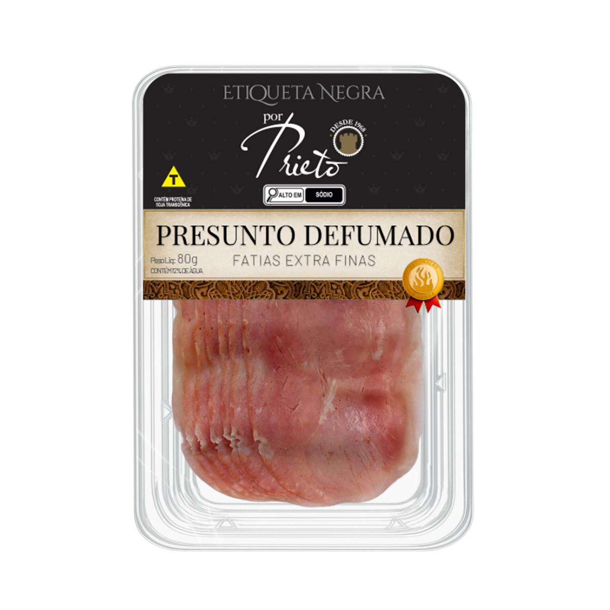 Presunto Defumado Fatiado Prieto 80g