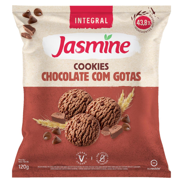 Cookie Jasmine Integral com Gotas de Chocolate Vegano 120g