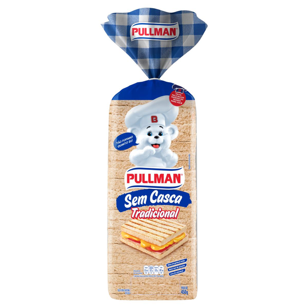 Pão Pullman Tradiconal Sem Casca 450g