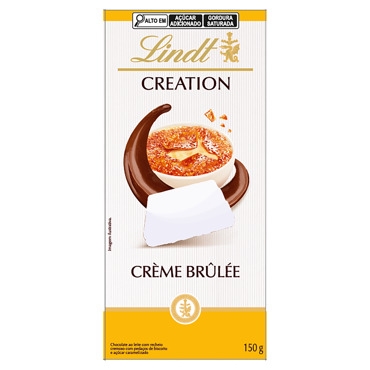 Chocolate ao Leite Recheio Cremoso com Pedaços de Biscoito e Açúcar Caramelizado Lindt Creation Caixa 150g