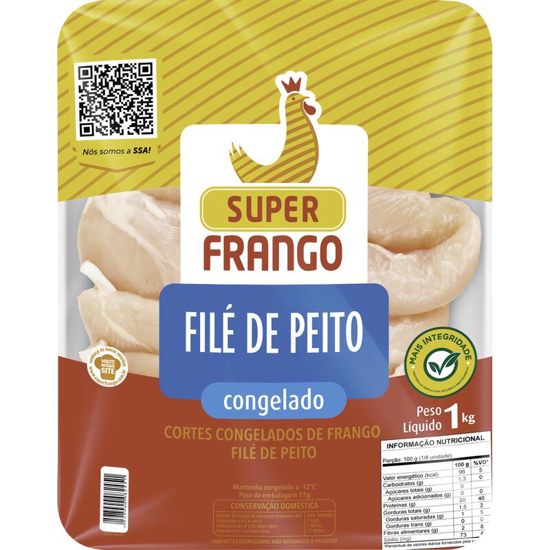 Filé de Peito de Frango Super Frango Congelado 1kg