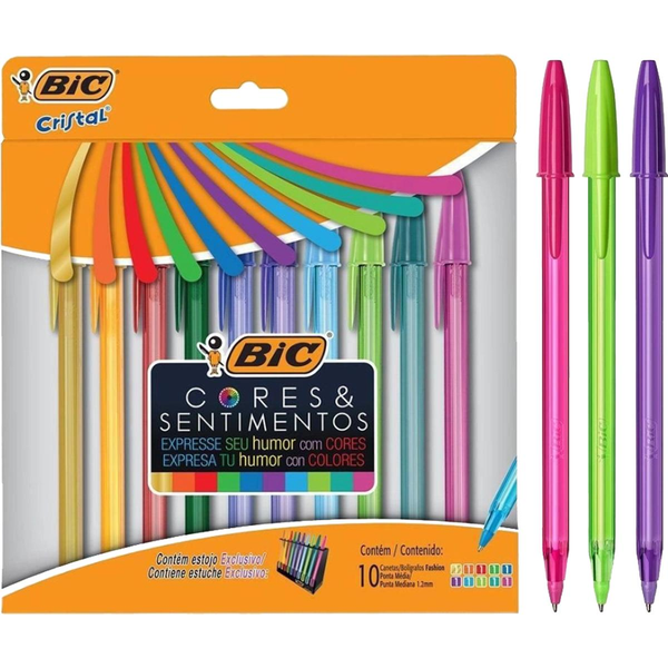 Caneta Bic Com 10 Canetas - Cores e Sentimentos - Ref. 971202