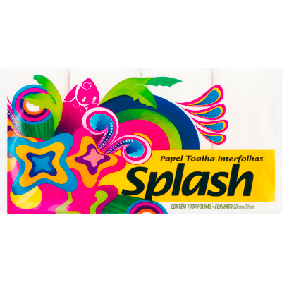 Toalha de Papel Splash Interfolhas 1000 folhas