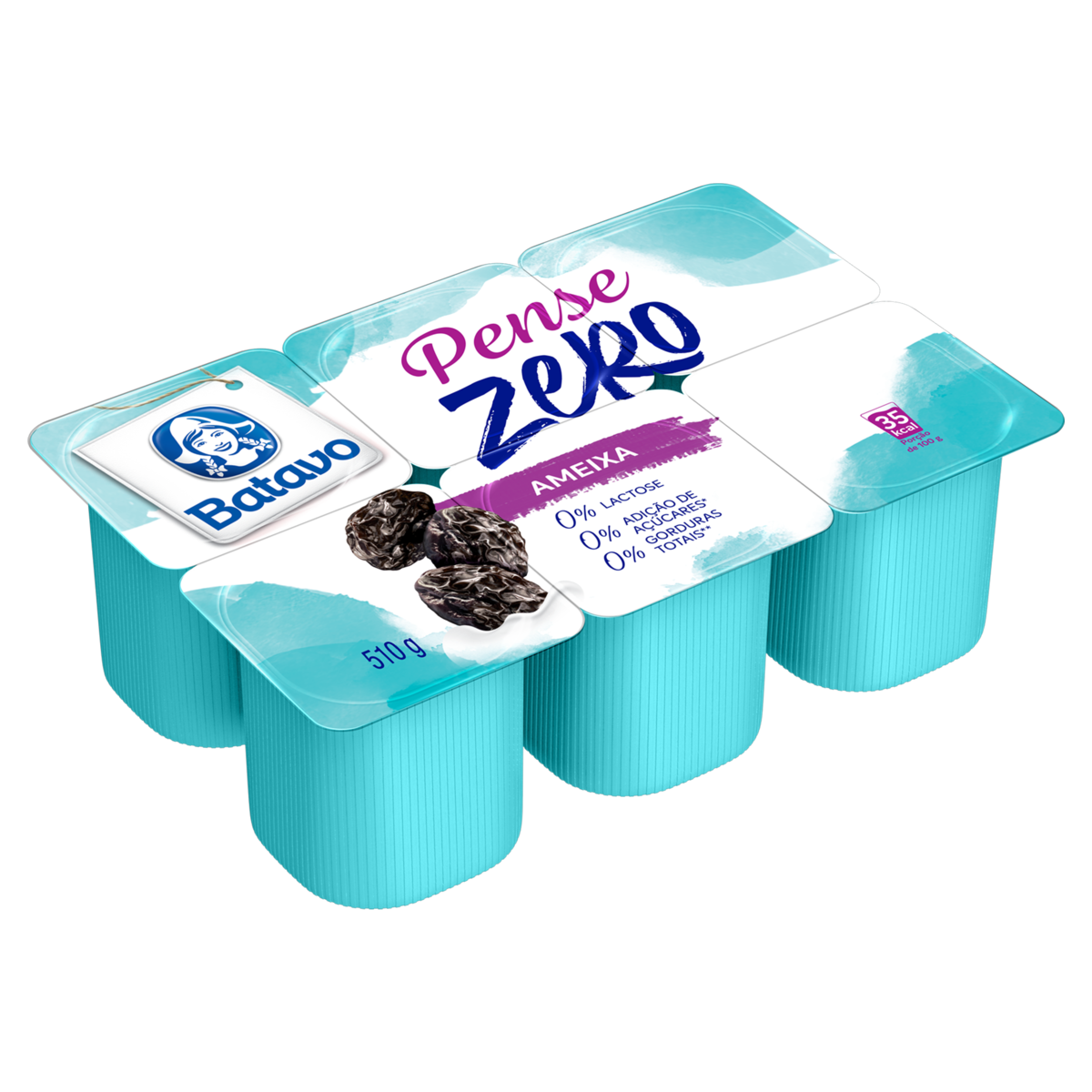 Iogurte Desnatado Ameixa Zero Lactose Batavo Pense Zero Bandeja 510g
