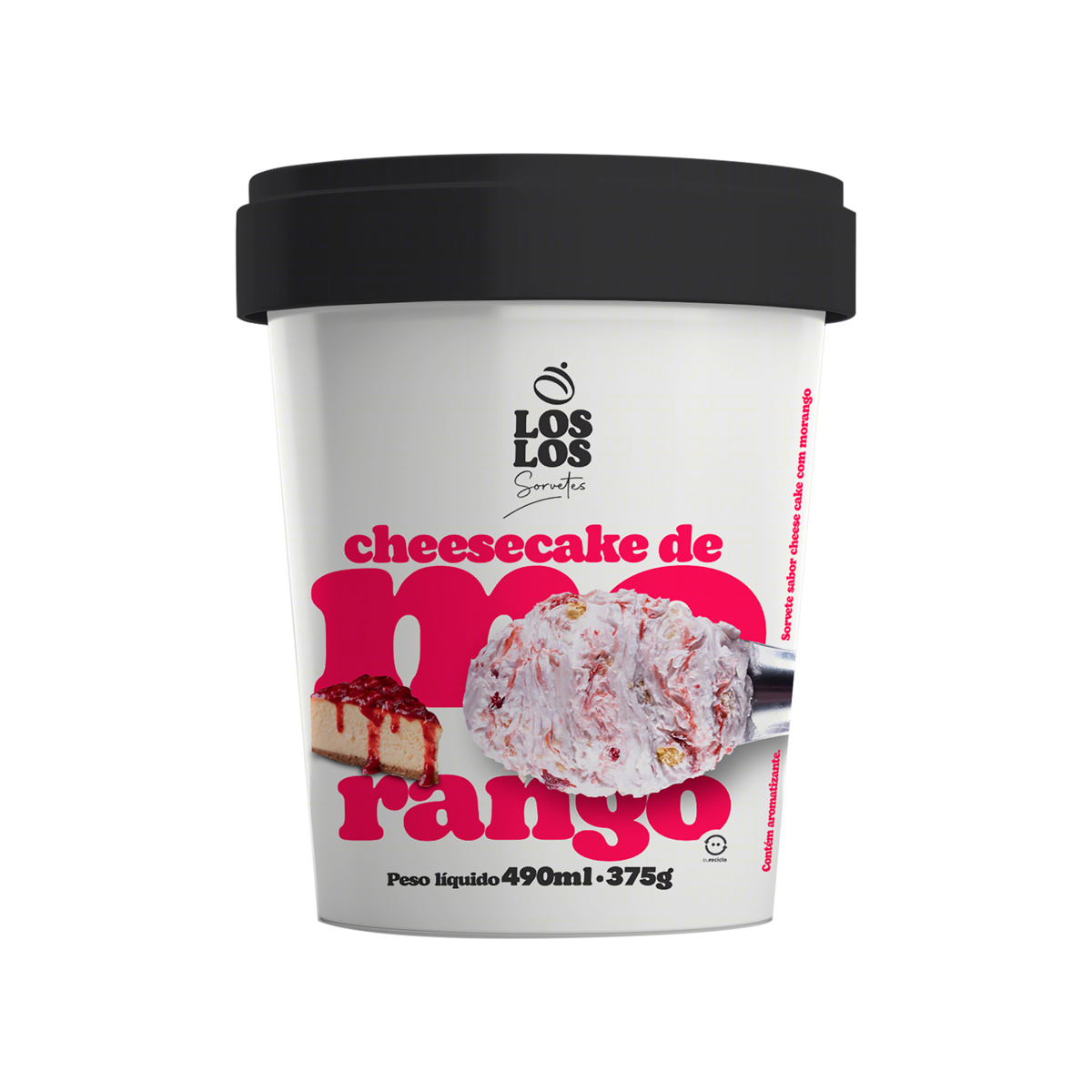 Sorvete LOS LOS Cheesecake de Morango Pote 490ml