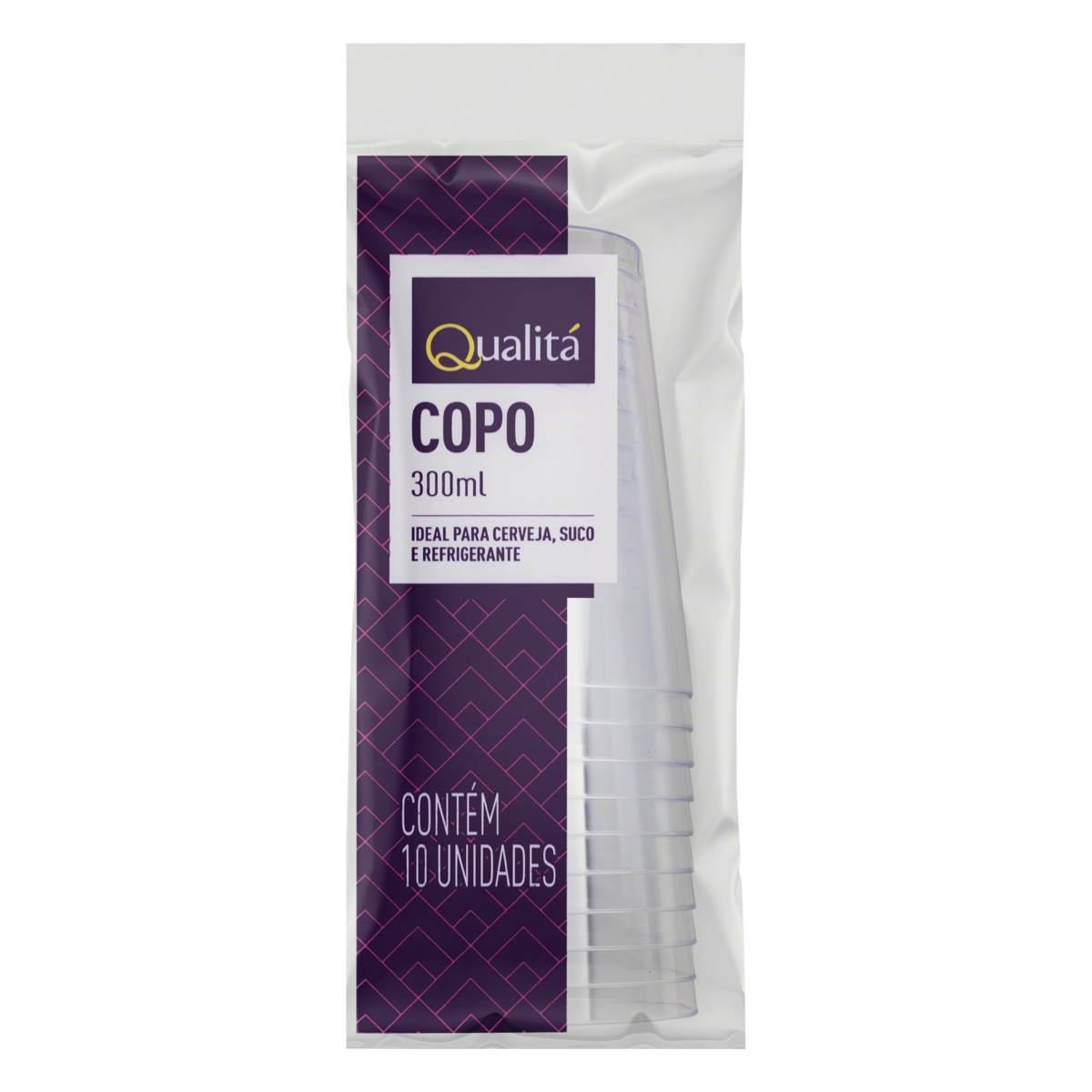 Copo Plástico Descartável 300ml Qualitá 10 Unidades